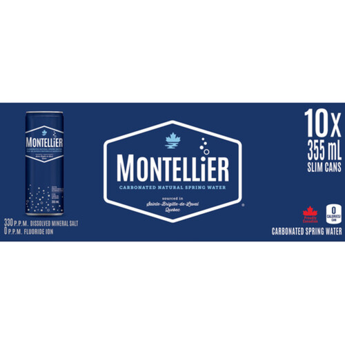 Montellier Carbonated Natural Spring Water 10 x 355 ml (cans)