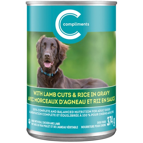 Compliments Canned Dog Food Lamb & Rice Cuts in Gravy 374 g