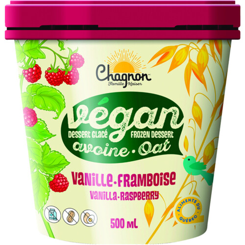 Chagnon Vegan Ice Cream Oat Vanilla Raspberry 500 ml