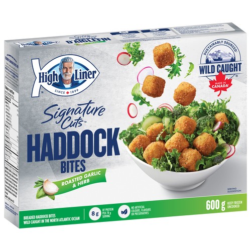 High Liner Frozen Breaded Haddock Bites Roasted Garlic & Herbs 600 g