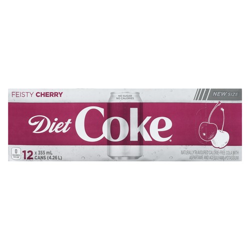 Coca-Cola Diet Soft Drink Feisty Cherry 12 x 355 ml (cans)