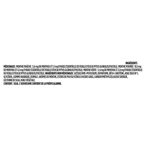 Halls Mentho-Lyptus Pastilles pour la toux saveur de menthes assorties sans sucre ajouté sac de 25 pastilles