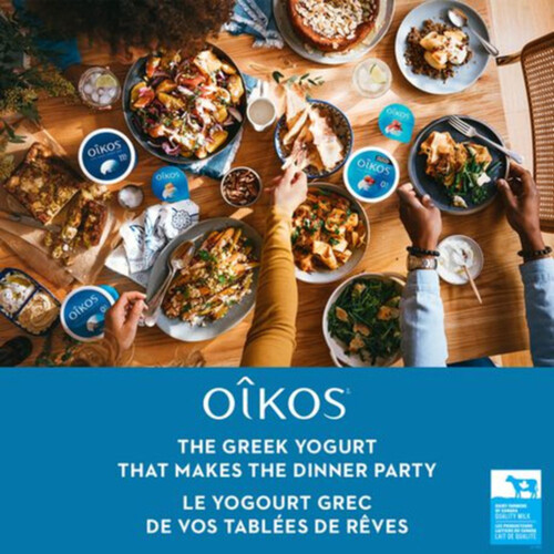 Oikos Fat Free 0 % Greek Yogurt 30% Less Sugar Vanilla Flavour Blended 750 g