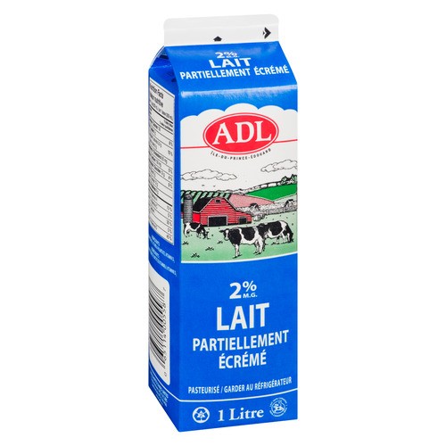 ADL 2% Milk Partly Skimmed 1 L