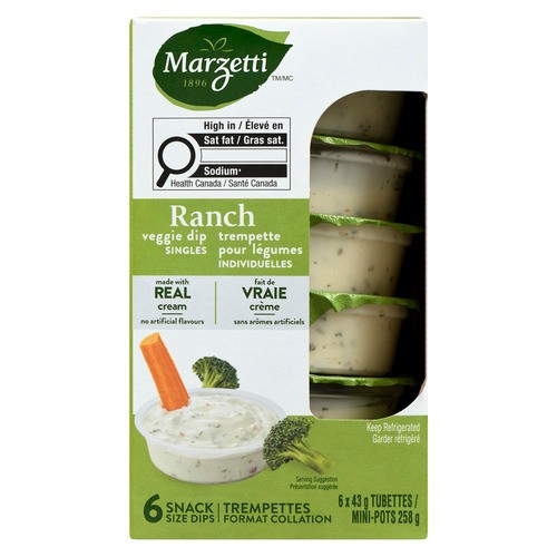 Marzetti Veggie Ranch Dip Snack Pack 6 x 43 g