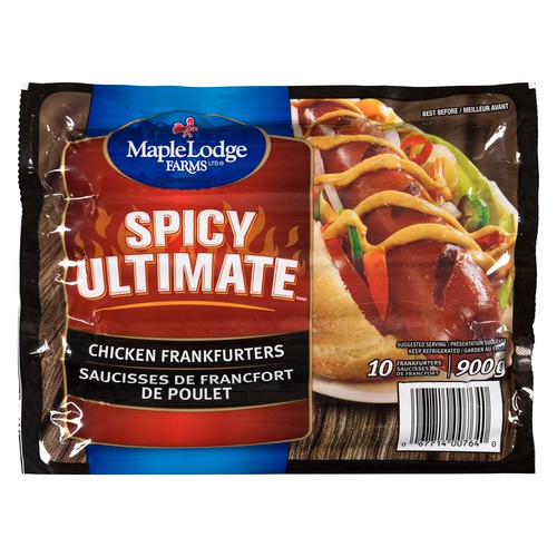 Maple Lodge Farms Chicken Frankfurters Spicy Ultimate 900 g