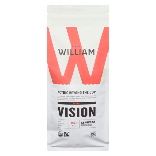 Café William Whole Coffee Beans Blend Vision Espresso Medium Roast 800 g