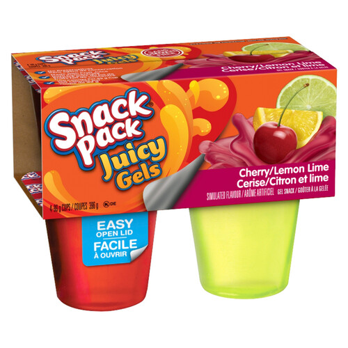 Snack Pack Juicy Gels Cherry Lemon Lime 4 x 99 g