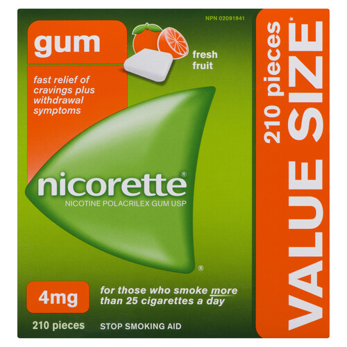 Nicorette Fresh Fruit Gum 4mg 210 Pieces