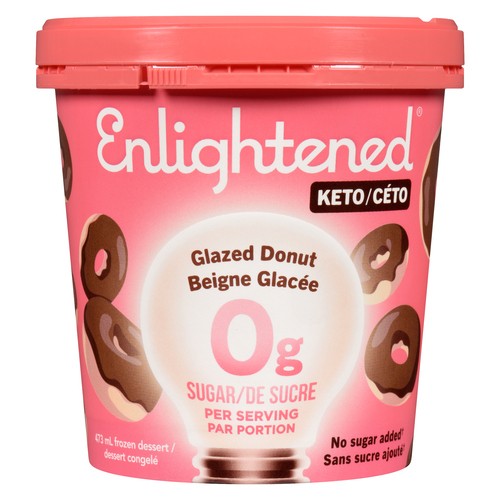 Enlightened frozen keto glazed donut pint Dessert 473 ml