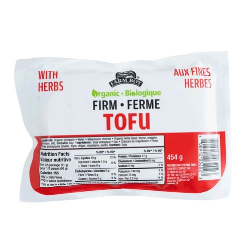 Farm Boy Organic Tofu Firm With Herbes 454 g