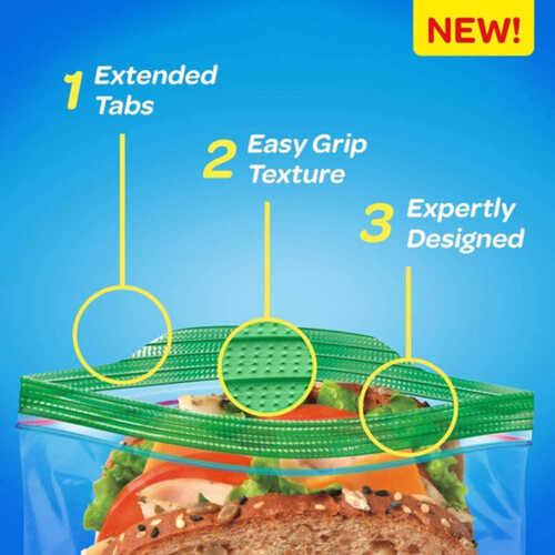 Ziploc Sandwich Bags Grip 'n Seal Technology 90 Bags 