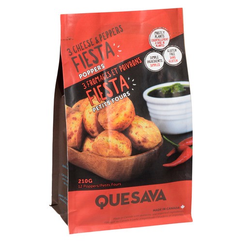Quesava Gluten-Free Fiesta Popper Cheese & Peppers 210 g (frozen)