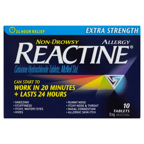 Reactine Extra Strength 24 Hour Relief 10 Tablets