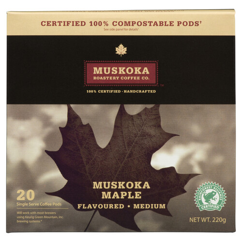 Muskoka Roastery Coffee Compatible Coffee Pods Muskoka Maple 20 K-Cups 220 g