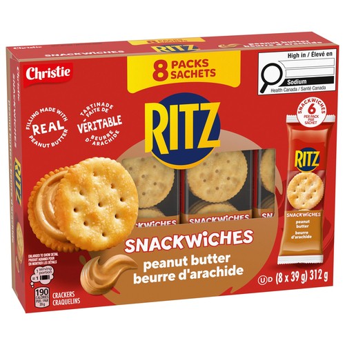Christie Ritz Crackers Snackwiches Peanut Butter 8 x 39 g