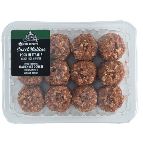 Farm Boy Pork Meatballs Sweet Italian 