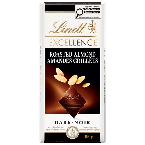 Lindt Excellence Dark Chocolate Bar Roasted Almond 100 g