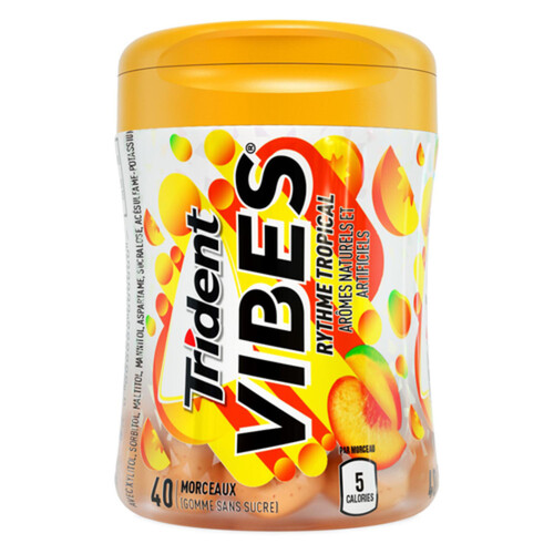 Trident Vibes Sugar - Free Gum Tropical Beat 40 Pieces