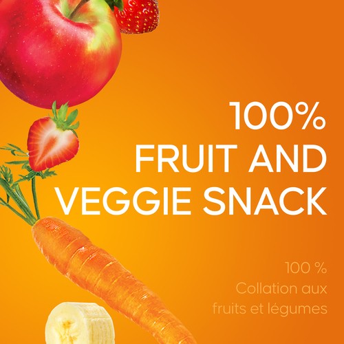 SunRype Fruit to Go 100% Fruit Snack Apple Strawberry Banana Carrot 14 g