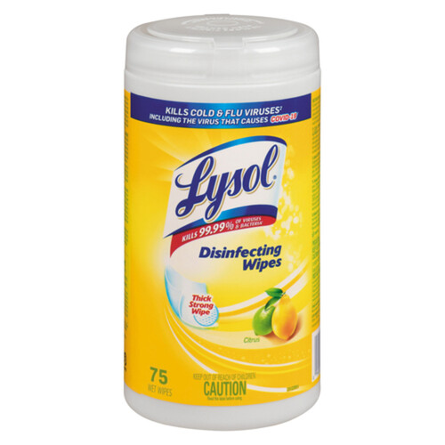 Lysol Disinfecting Wipes Citrus 75 Count