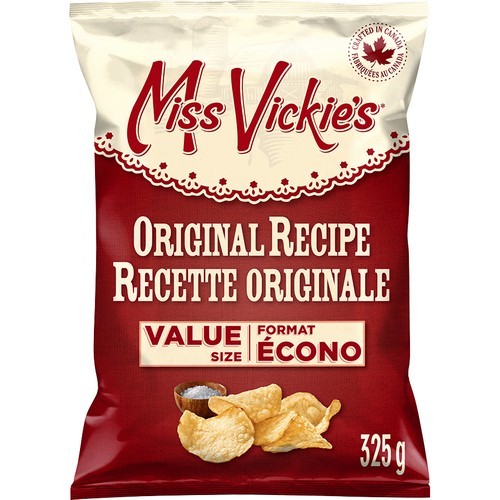 Miss Vickie's Kettle Cooked Potato Chips Original Recipe Value Size 325 g