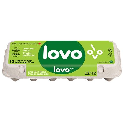Lovo White Eggs Free Run Large 12 Count