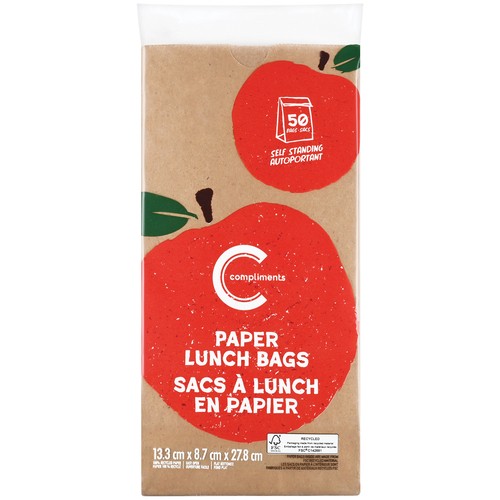 Compliments Paper Lunch Bags 50 Count
