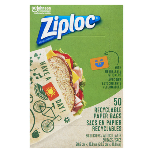 Ziploc Paper Sandwich Bags 50 EA