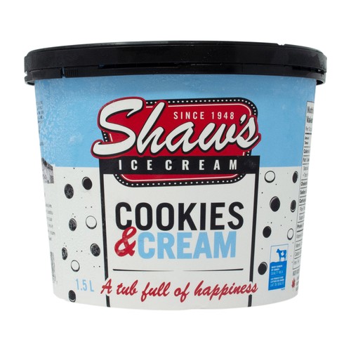 Shaw's Cookies And Cream Ice Cream 1.5 L