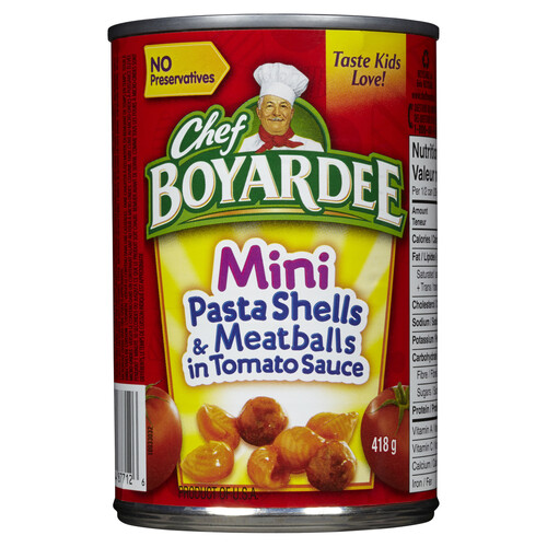 Chef Boyardee Mini Pasta Shells & Meatballs In Tomato Sauce 418 g