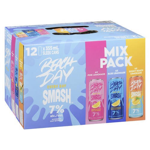 Beach Day Every Day Smash Alcoholic Malt 7% Alcohol Mix Pack 12 x 355ml (cans)