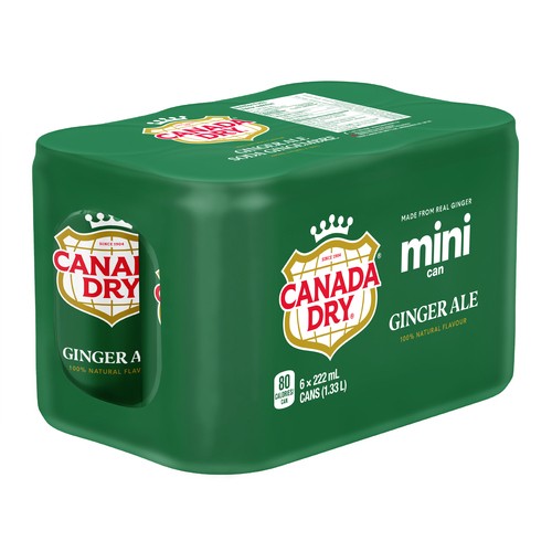 Canada Dry Mini Soft Drink Ginger Ale 6 x 222 ml (cans)