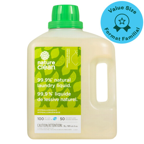 Nature Clean Liquid Laundry Detergent Lemon Verbena Value Size 3 L