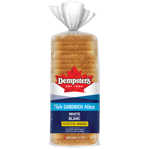 Dempster's Thin Sandwich Bread White 675 g