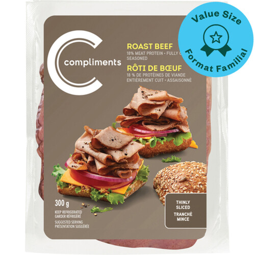 Compliments Thinly Sliced Roast Beef 300 g