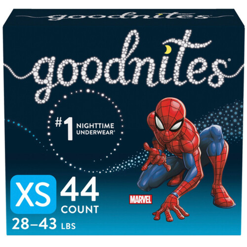 Goodnites Boys Nighttime Underwear XS (28-43 lbs) 44 Count
