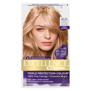 L'Oreal Hair Colour Excellence Creme 8UA Ultra Ash Medium Blonde 1 Box ...