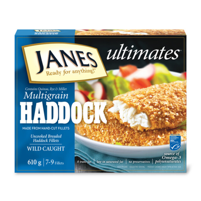 Janes Frozen Haddock Fillets Multigrain Breaded 610 g Voilà Online