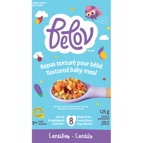 Belov Frozen Textured Baby Meal Lentils 125 g