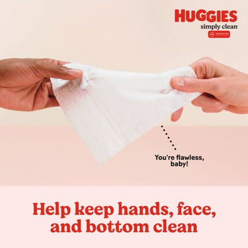 Huggies Baby Wipes Simply Clean Unscented Flip-Top Pack 64 Count