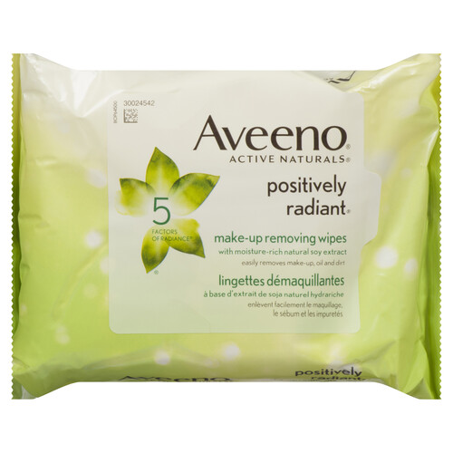 Aveeno Positively Radiant Makeup Removing Wipes 25 Sheets