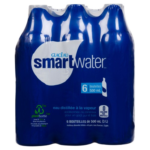 Glacéau smartwater  500mL Bottles, 6 Pack