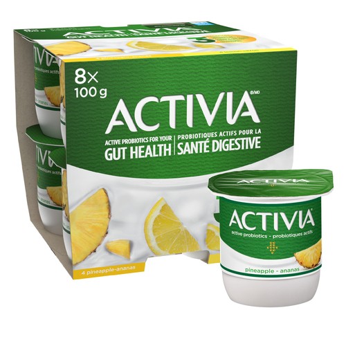 Activia 2.2% Probiotic Yogurt Lemon Pineapple 8 x 100 g