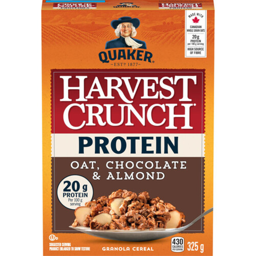 Quaker Harvest Crunch Protein Cereal Oat Chocolate & Almond 325 g