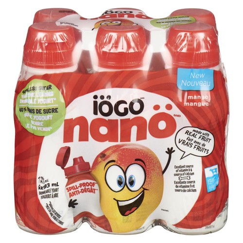 iÖGO Nano Drinkable Yogurt Mango 6 x 93 ml (bottles)