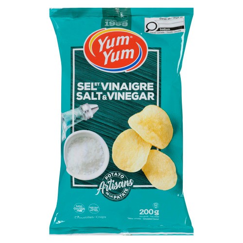 Yum Yum Potato Chips Salt & Vinegar 200 g