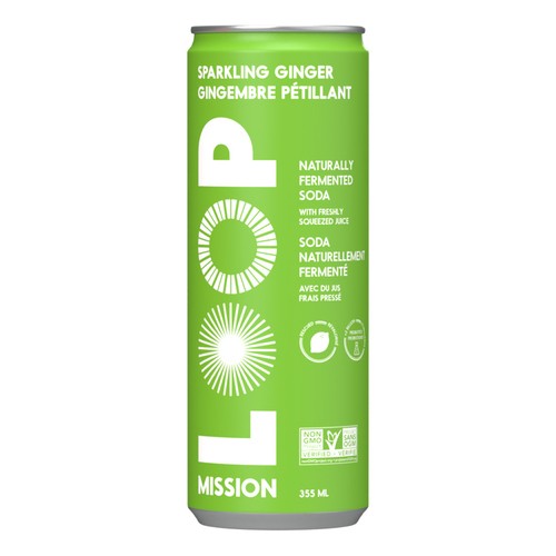 Loop Sparkling Water Kefir Ginger Lemon 355 ml (can)