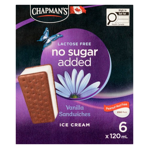 Chapman's No Sugar Added Ice Cream Sandwiches Vanilla 720 ml