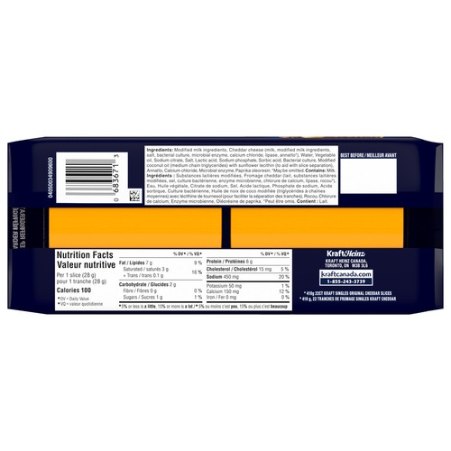 Kraft Sliced Process Cheese Extra Cheddar 14 Slices 390 g
